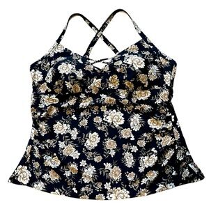 Aqua Couture Women's Swim Suit Top Size 2XL Black/Gold